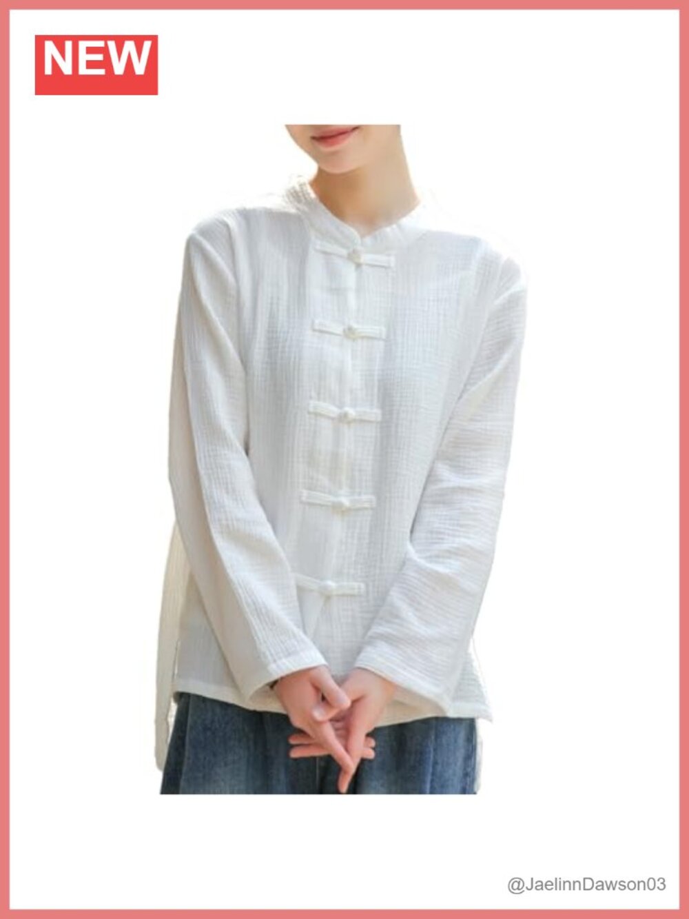 Traditional Chinese Style Cotton Mandarin Collar Jacket Long Sleeve Button